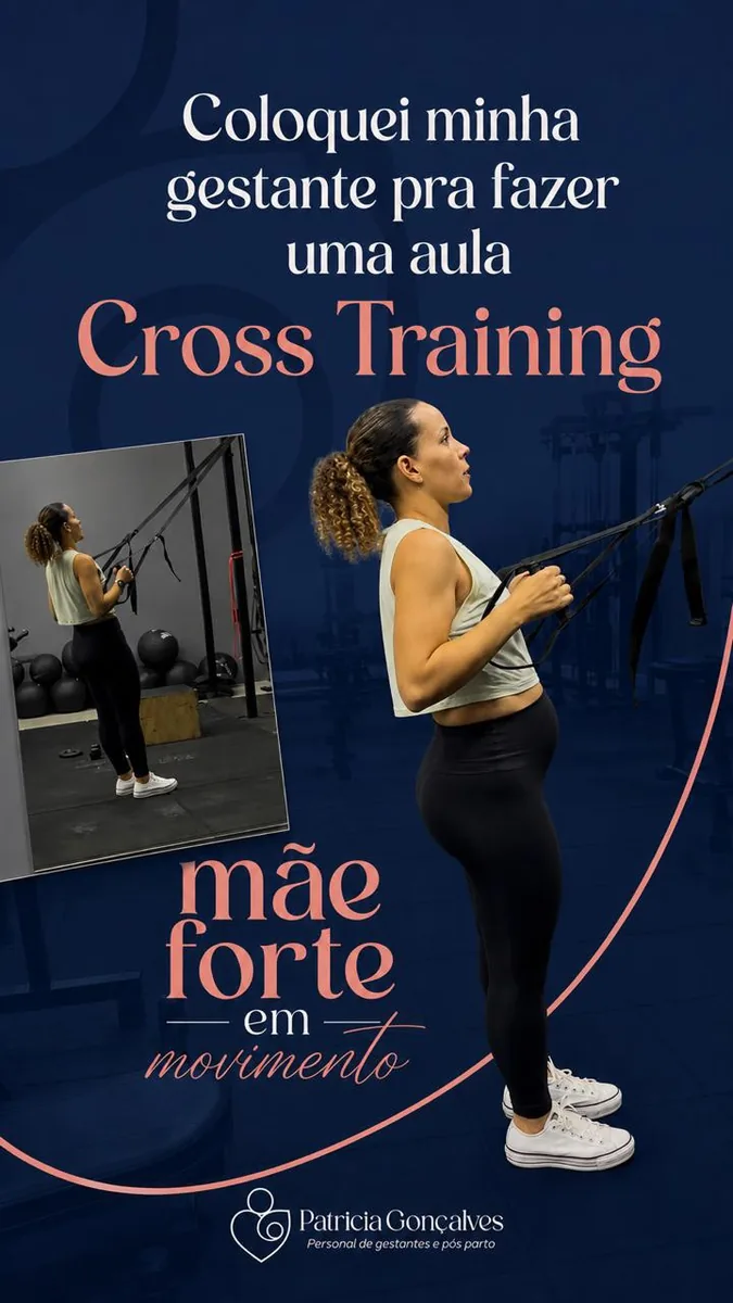 Pati Goncalves conduzindo aula de cross training adaptado para gestante